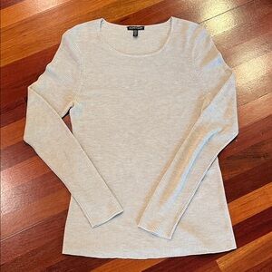 Eileen Fisher Ribbed Light Beige Sweater Top